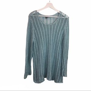J. Jill Turquoise Long Sleeve Sweater Sz L